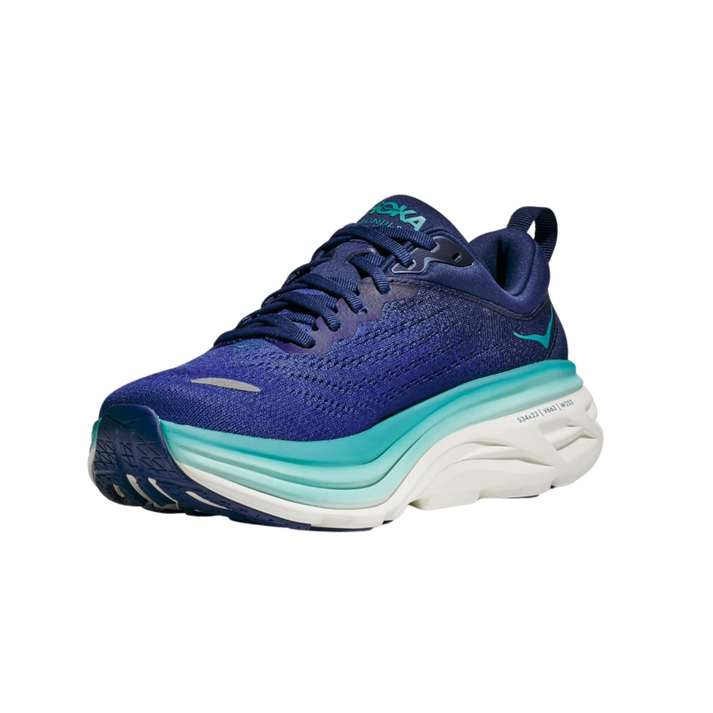 Women's Hoka Bondi 8 B Width Bellwether Blue Evening Sky