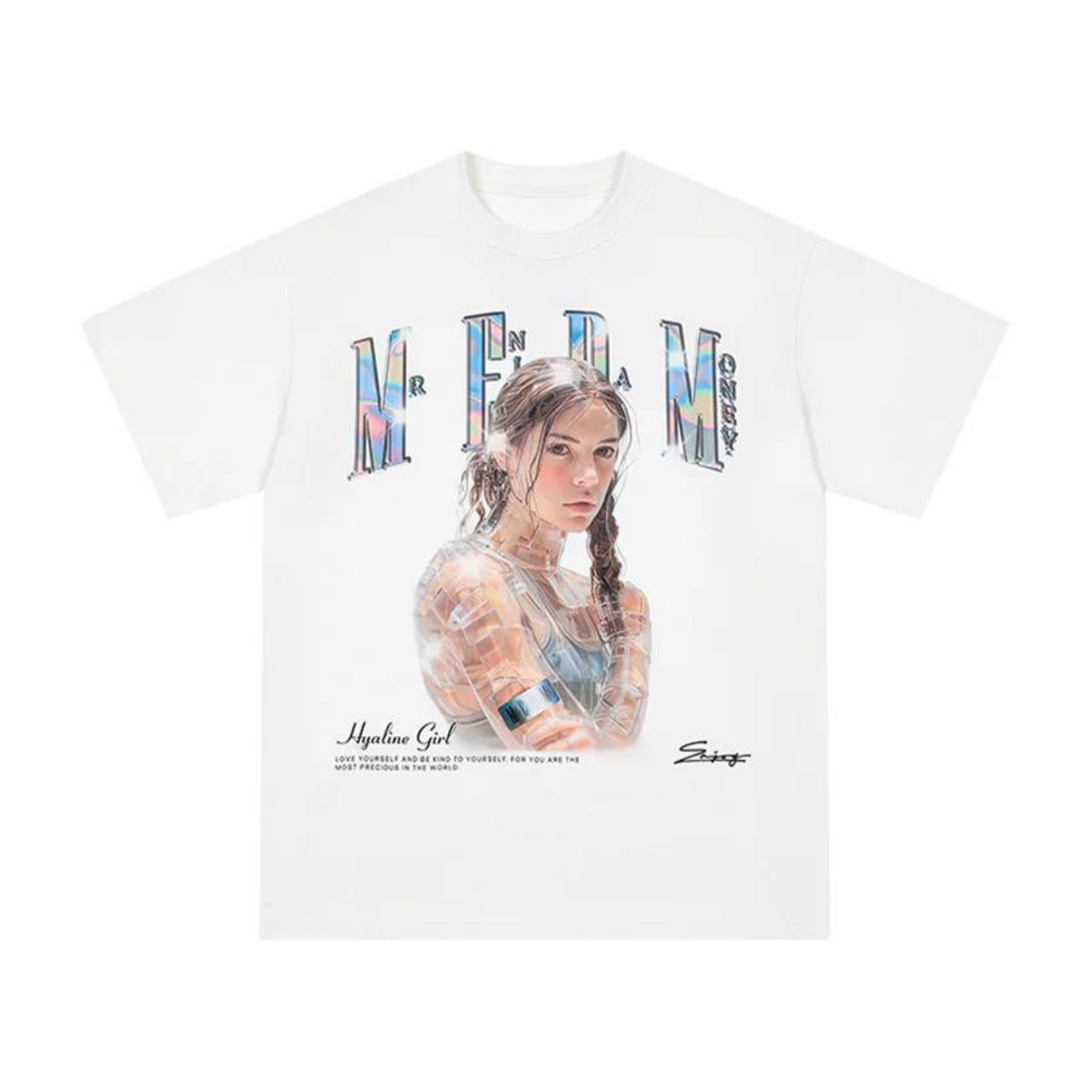 Mr Enjoy Da Money Transparent Girl Tee White