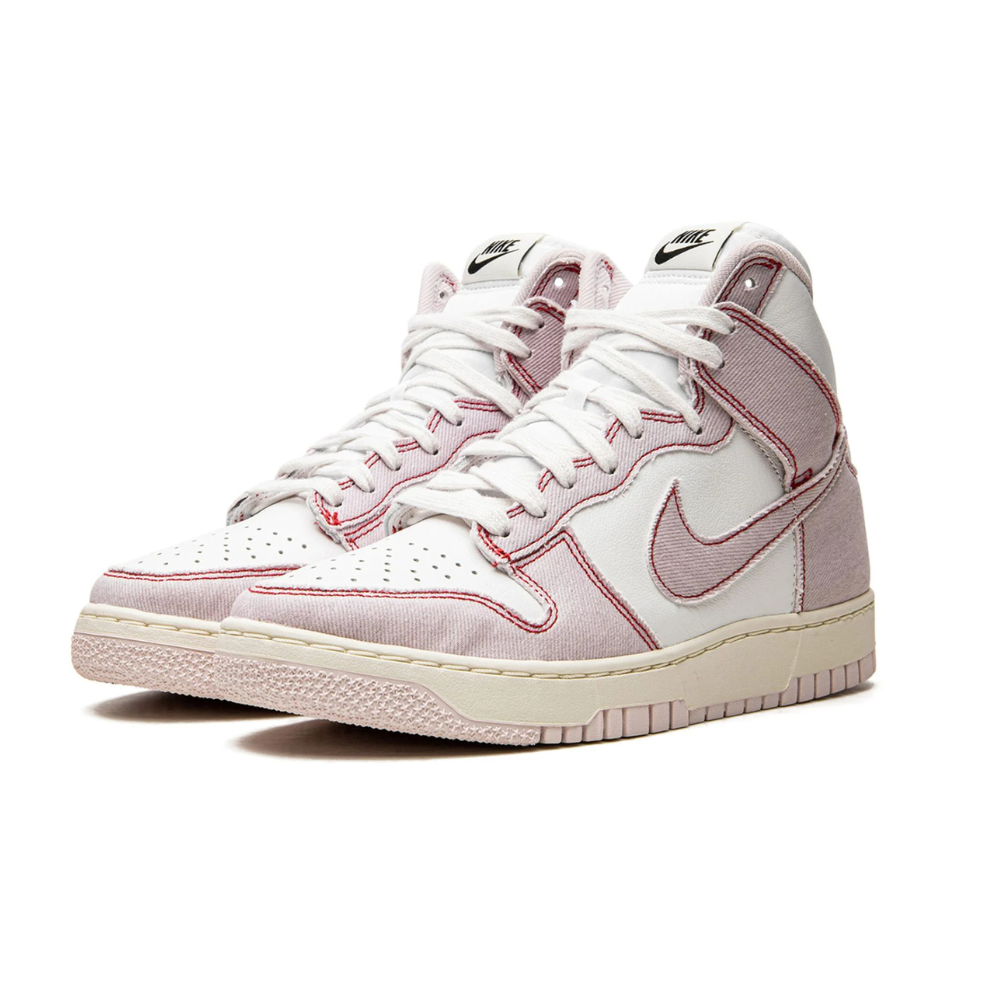 Nike Dunk High 1985 Barely Rose Denim Light Pink White Red