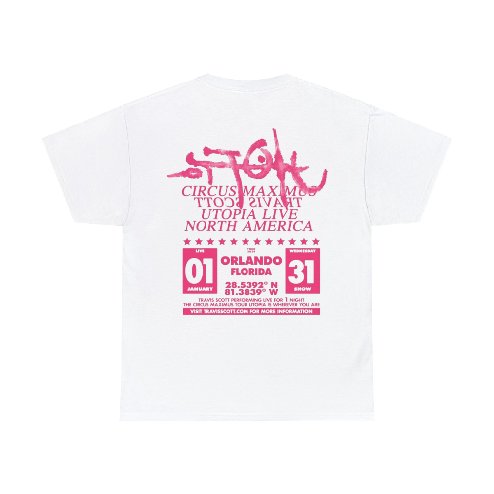 Travis Scott Utopia Is In Orlando Tee White