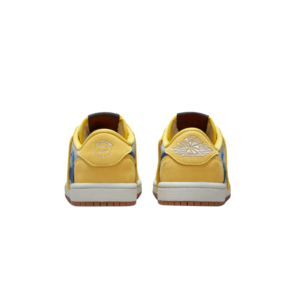 Air Jordan 1 Low OG (PS) Travis Scott Canary Racer Blue Light Silver Gum Medium Brown