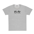 Women's Comme De Garcons Play Black Small Logo and Heart on Back T-Shirt Grey