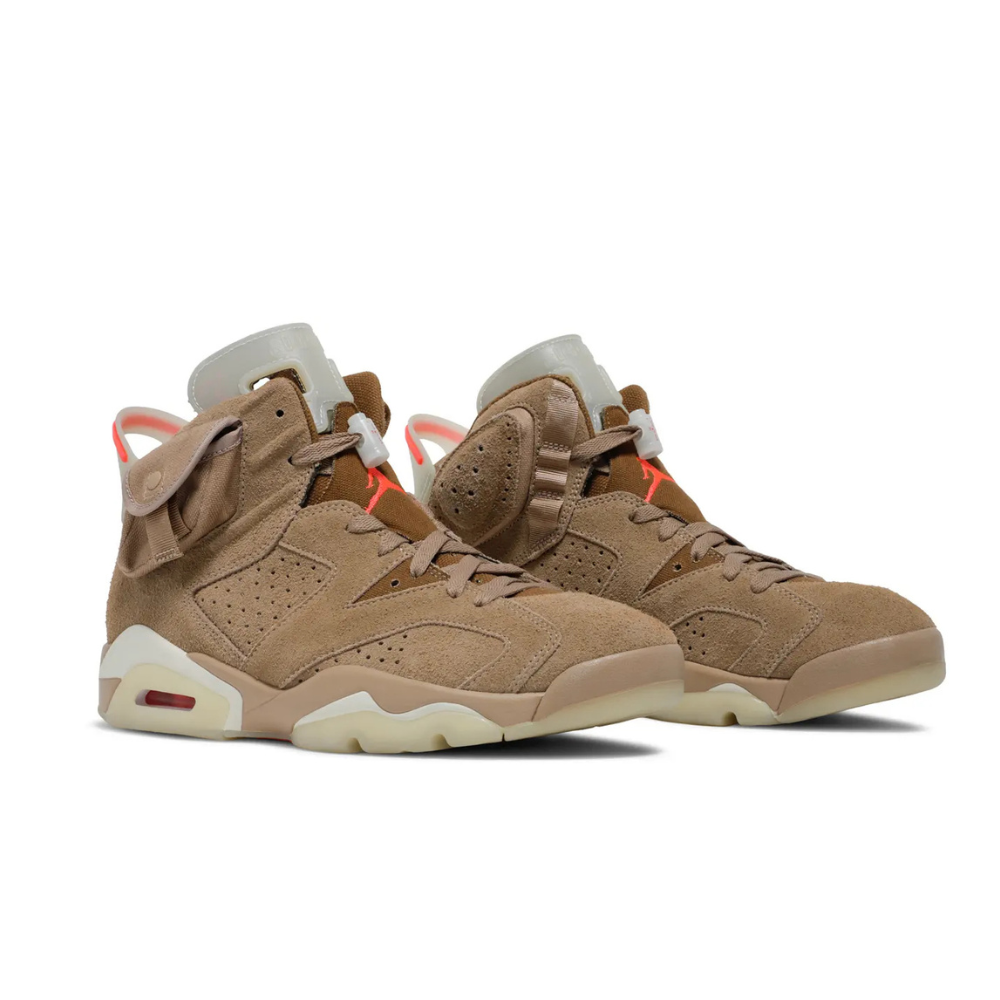 Air Jordan 6 Travis Scott British Khaki Bright Crimson