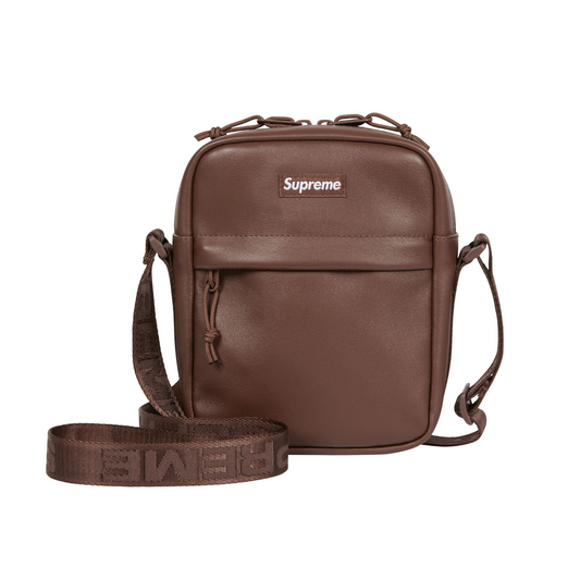 Supreme Leather Shoulder Bag Brown