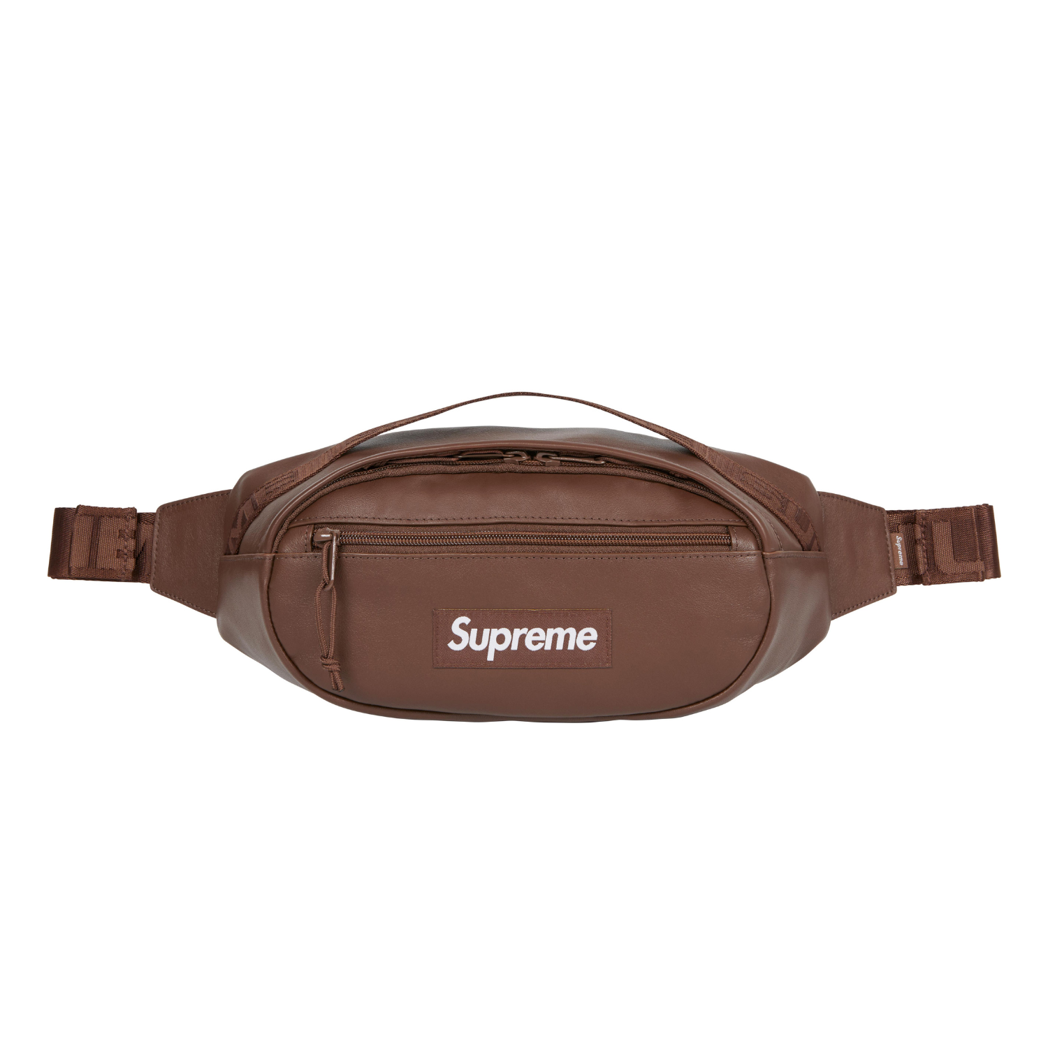 Supreme Leather Waist Bag Brown
