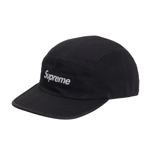 Supreme Washed Chino Twill Camp Cap Black