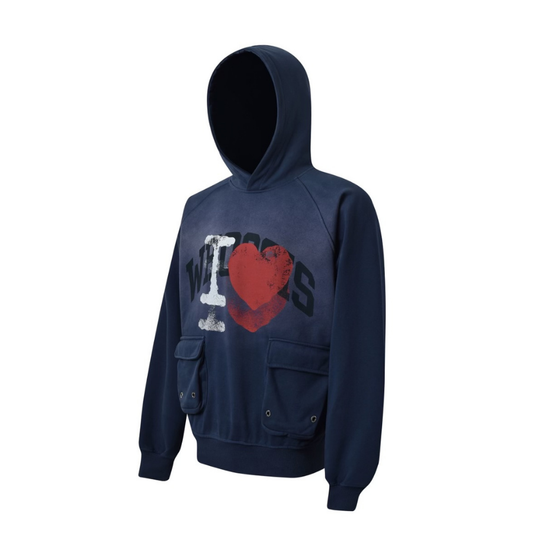 WHOOSIS I Heart Hoodie Navy