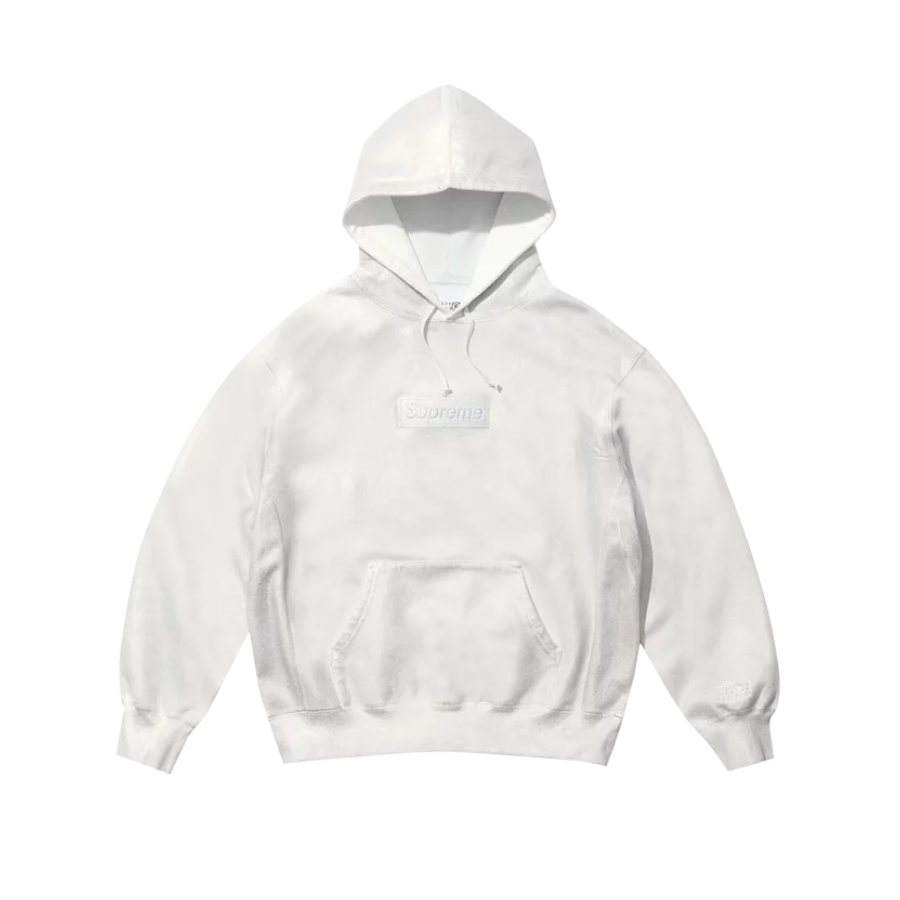 Supreme x Margiela MM6 Box Logo Hooded Sweatshirt White