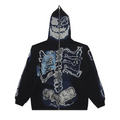 Travis Scott Cactus Jack For Fragment Skeleton Graffiti Full Zip Hoodie