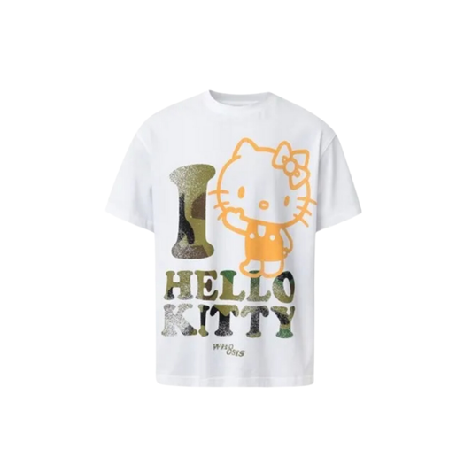 WHOOSIS x Hello Kitty Camo Tee White