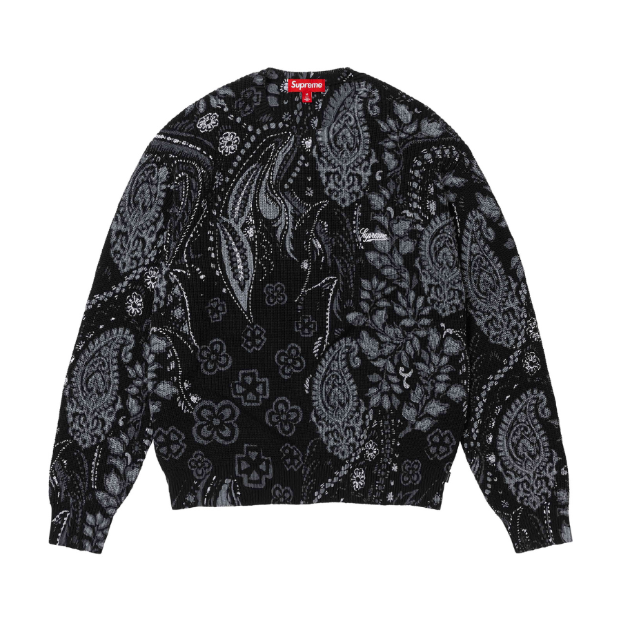 Supreme Printed Paisley Sweater Black