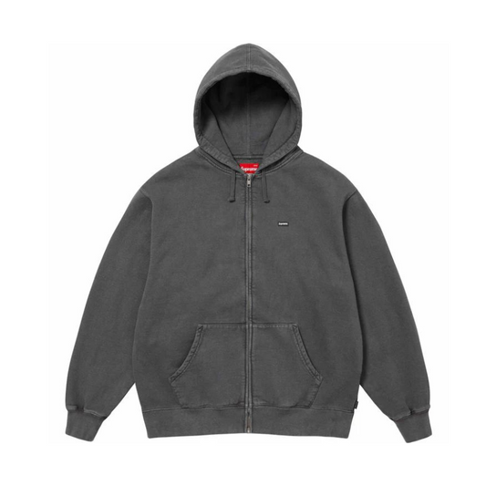 Supreme Overdyed Small Box Zip Up Hooded Sweatshirt Charcoal Black