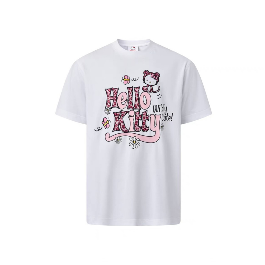 WHOOSIS x Hello Kitty Embroidered Tee White