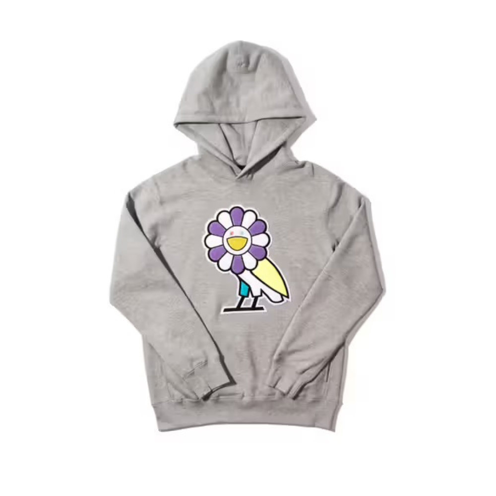 OVO x Takashi Murakami Surplus Flower Owl Hoodie Grey