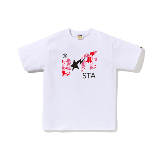 A Bathing Ape ABC Camo BAPE STA Logo Tee White Pink