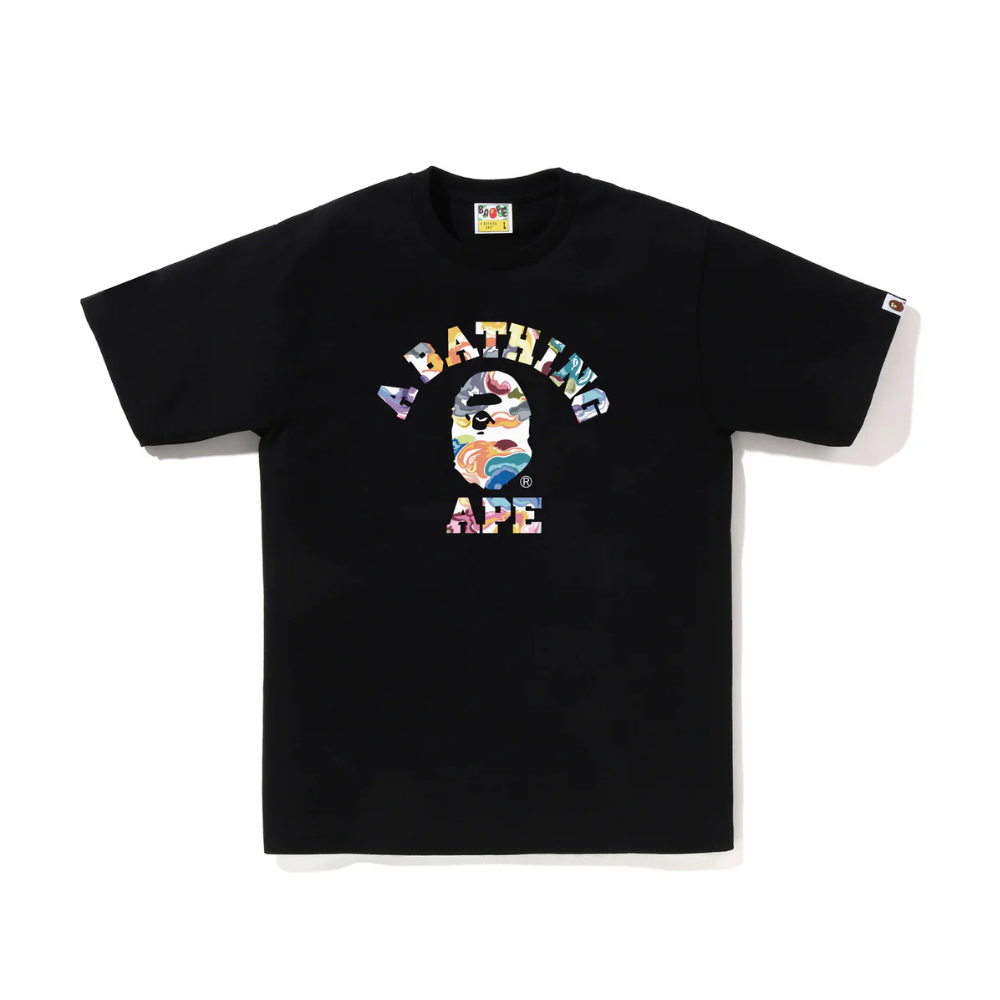 A Bathing Ape Art Camo College Tee Black