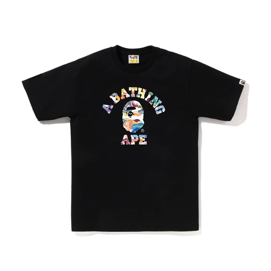 A Bathing Ape Art Camo College Tee Black