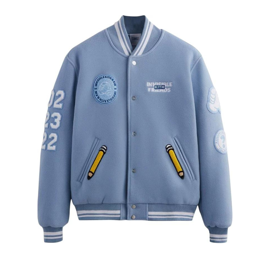 Kith x Invisible Friends Manteco Wool Varsity Jacket 'Larimar'