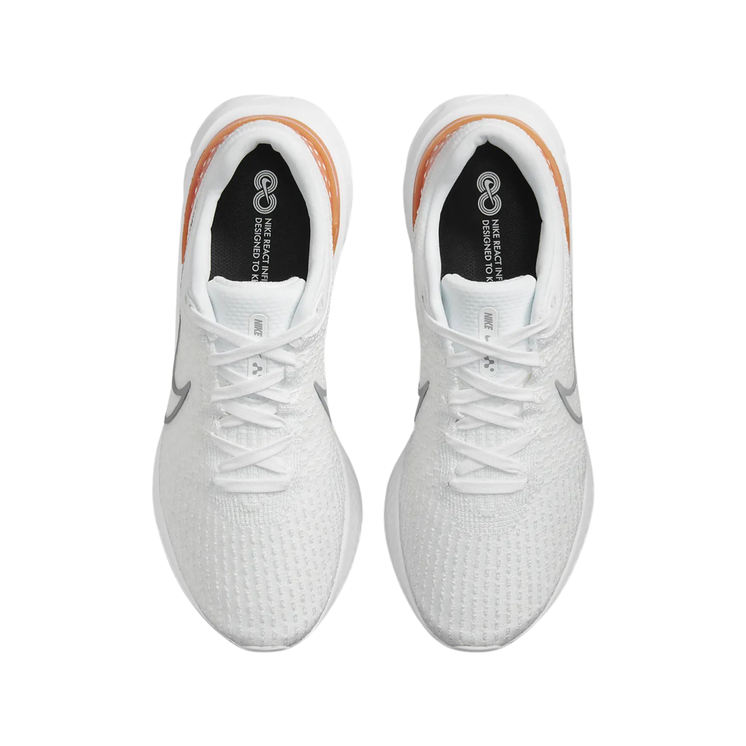 Nike React Infinity Run Flyknit 3 White Grey Kumquat White Particle Grey Kumquat Photon Dust