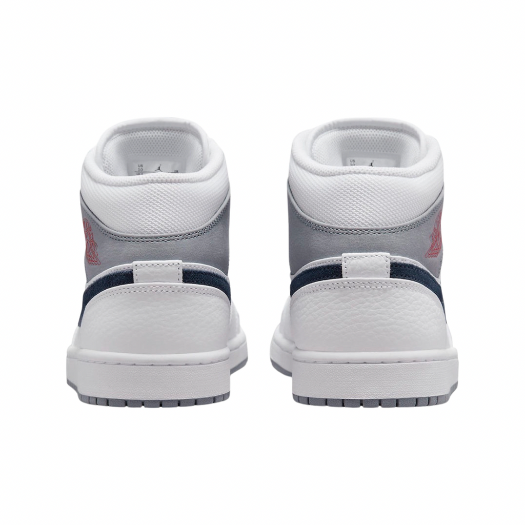 Air Jordan 1 Mid Paris White University Red Stealth Midnight Navy