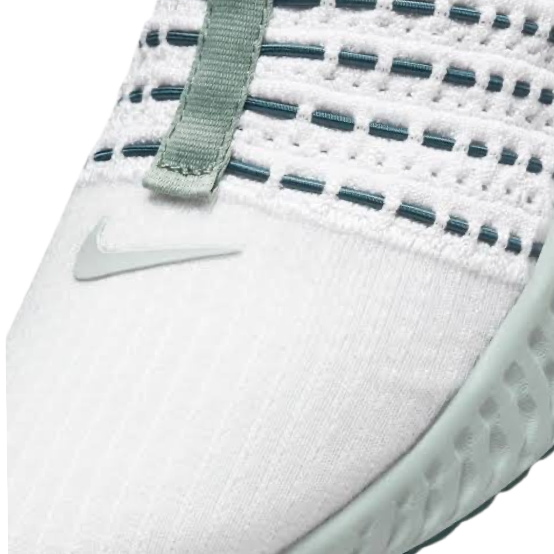 Women's Nike React Phantom Run Flyknit 2 Platinum Tint Dark Teal Green Jade Smoke Light Silver