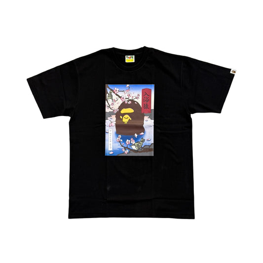 A Bathing Ape Head Sakura Photo 2025 Tee Black