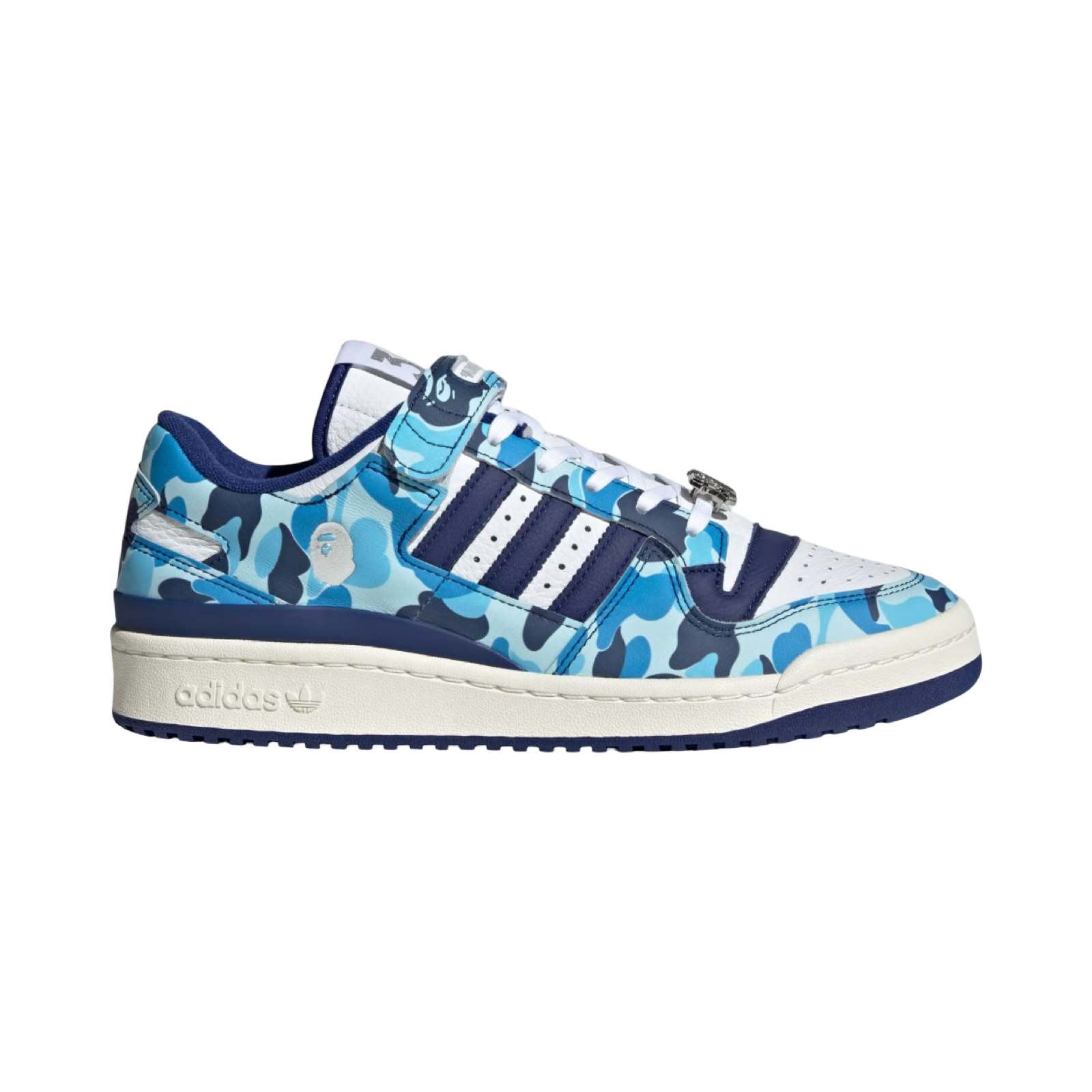Adidas Forum 84 Low Bape 30th Anniversary Blue Camo Cloud White Core White Metallic Gold