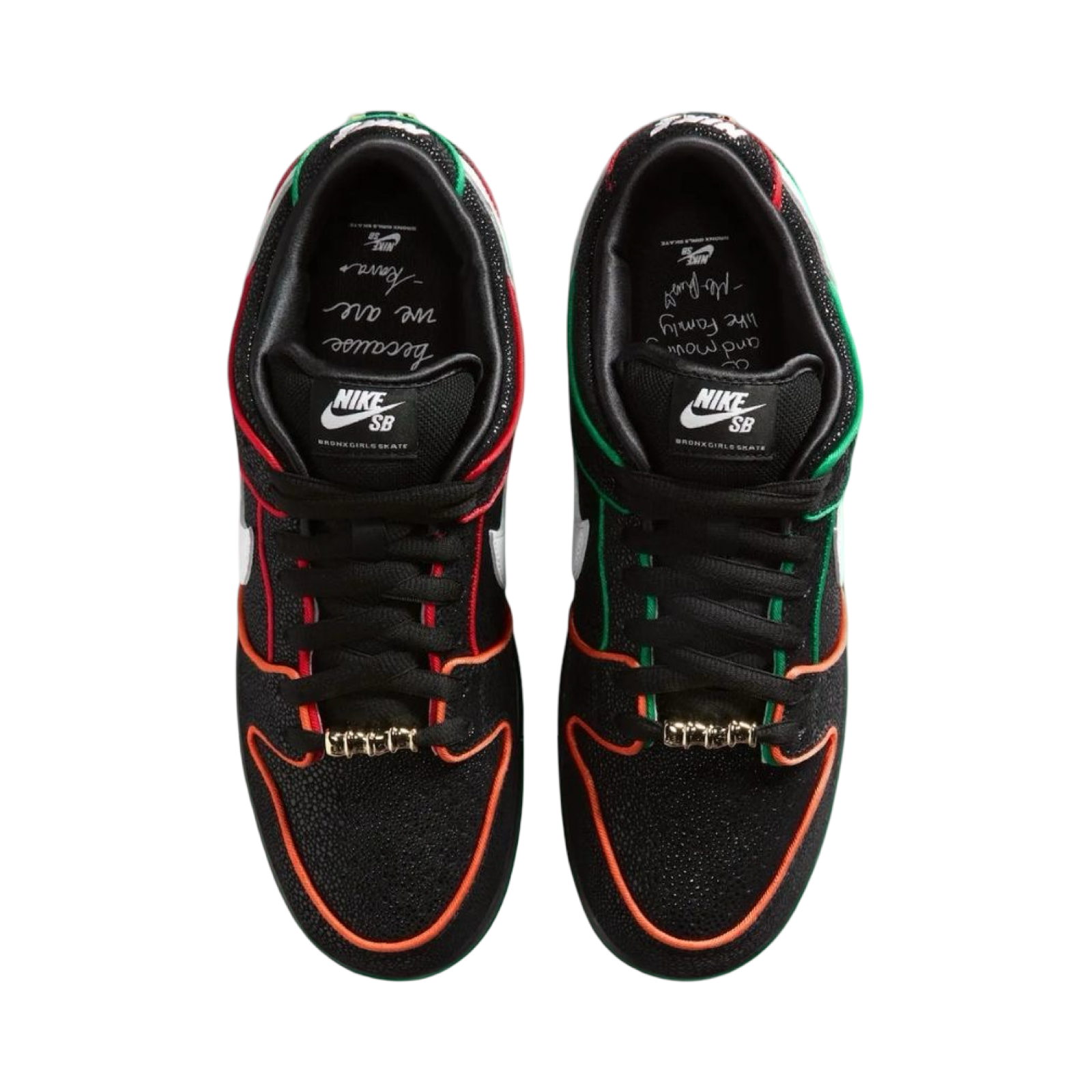 Nike SB Dunk Low Bronx Girl Skate Black White Challenge Red