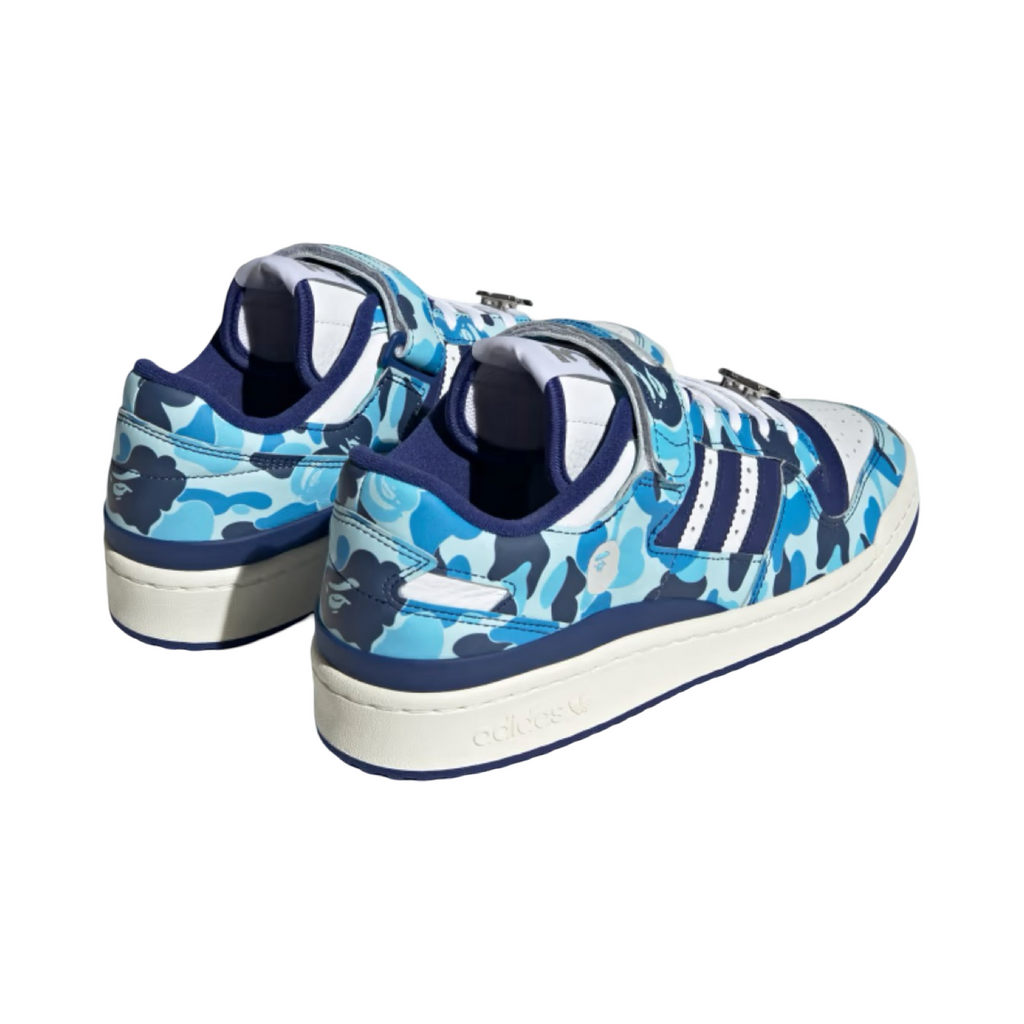 Adidas Forum 84 Low Bape 30th Anniversary Blue Camo Cloud White Core White Metallic Gold