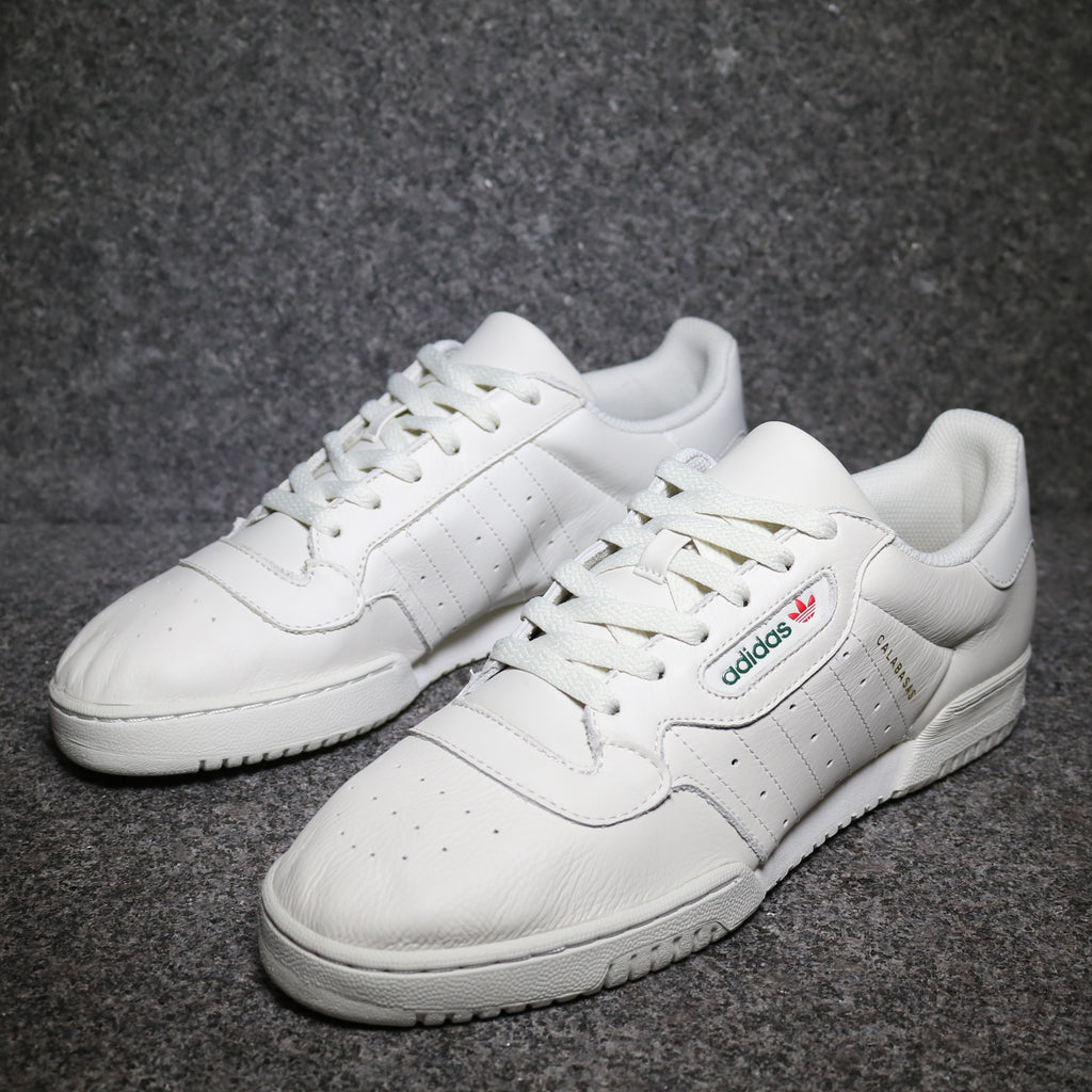 Off Centred view of the Yeezy Powerphase Calabasas Core White at Solemate Sneakers