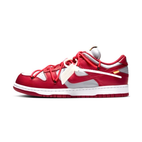 Off White x Nike Dunk Low Leather University Red White