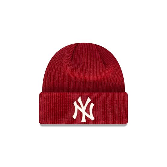 New Era Knit Thin New York Yankees Cardinal Red Stone Beanie
