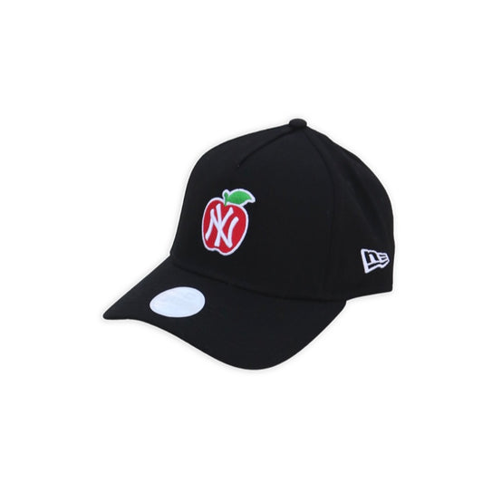 Women's New Era 940 A-Frame New York Yankees Apple Snapback Black Cap