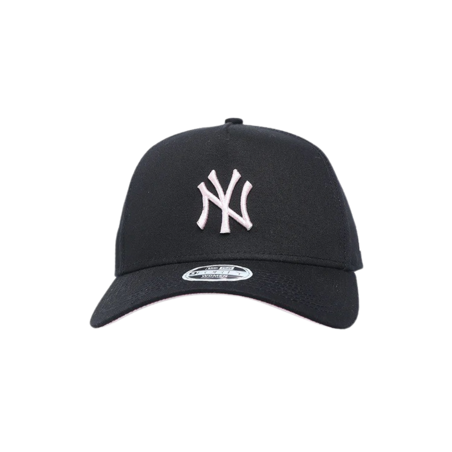 Women's New Era 940 A-Frame New York Yankees Pink Black Mid Clothstrap Cap