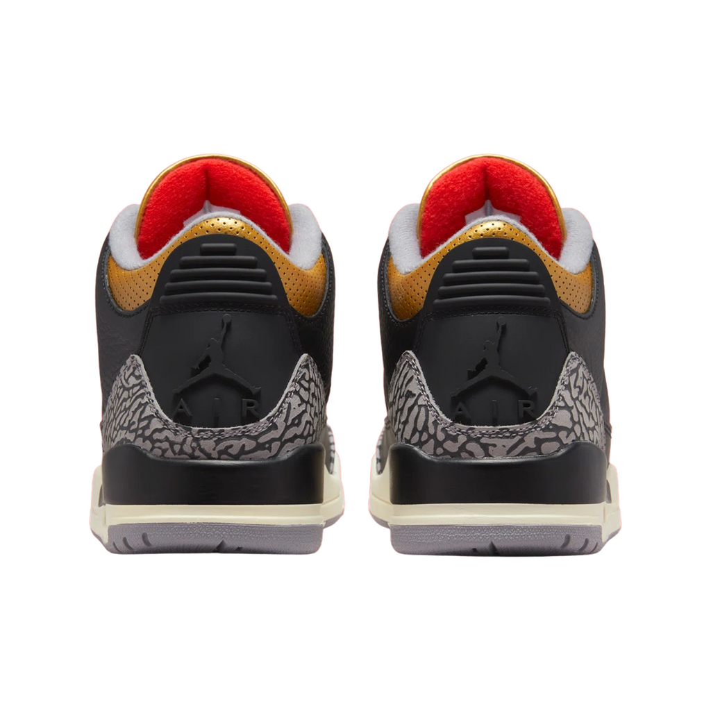 Women's Air Jordan 3 Retro Black Fire Red Metallic Gold