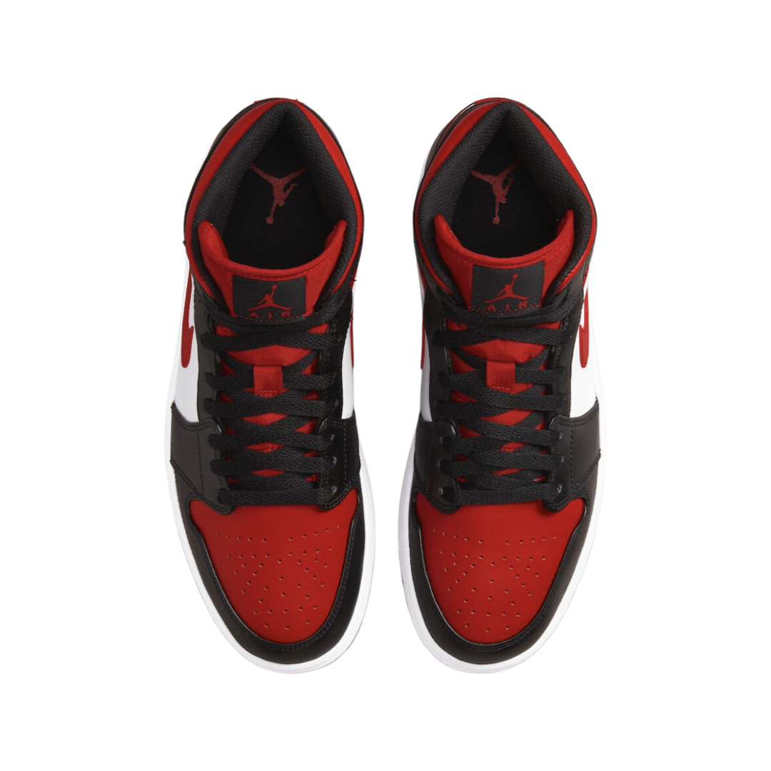 Air Jordan 1 Mid Black Fire Red White