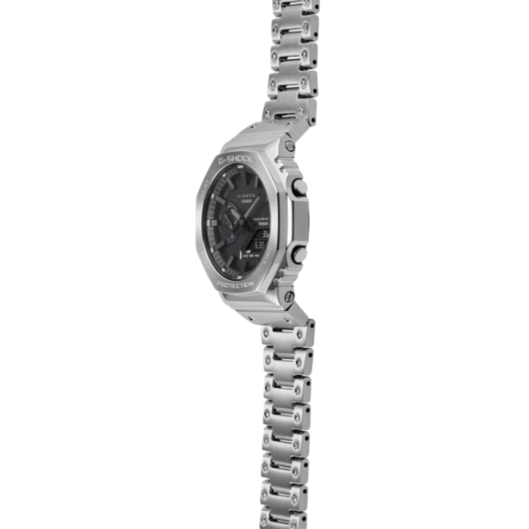 G-Shock GMB2100D-1A Duo Stainless Steel Silver Metal Bezel Black Face Watch