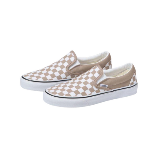 Classic Slip On Checkerboard Etherea Brown True White by Vans
