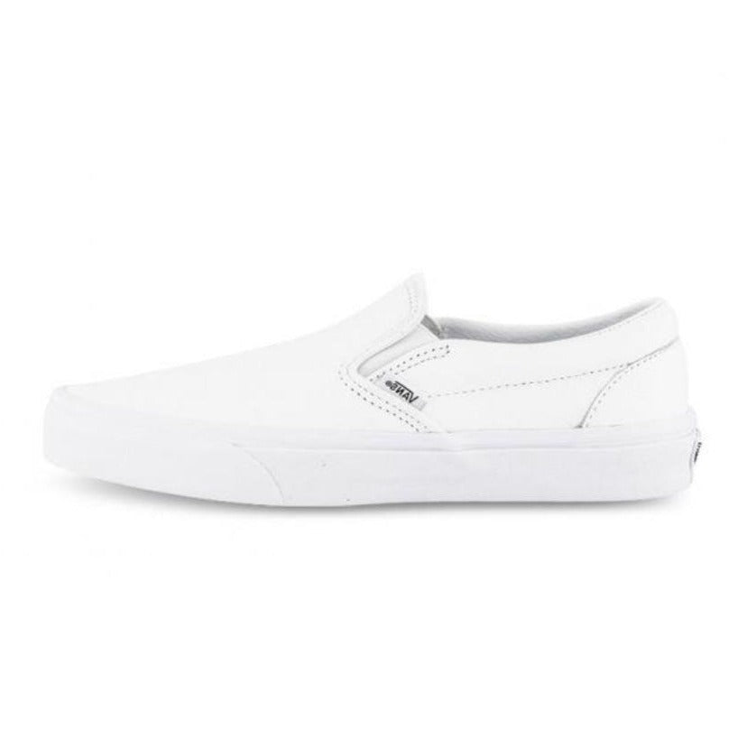 Classic Slip On Leather White White by Vans
