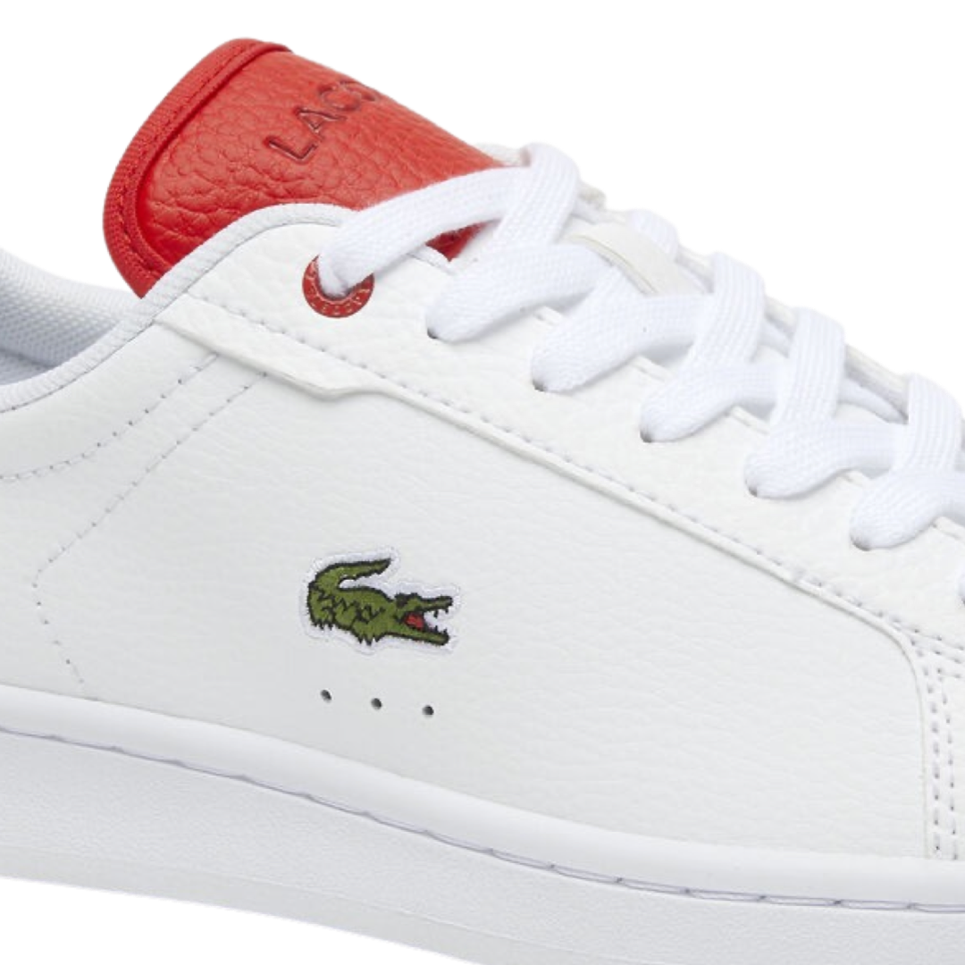 Women s Lacoste Carnaby Pro 123 White Red SoleMate Sneakers