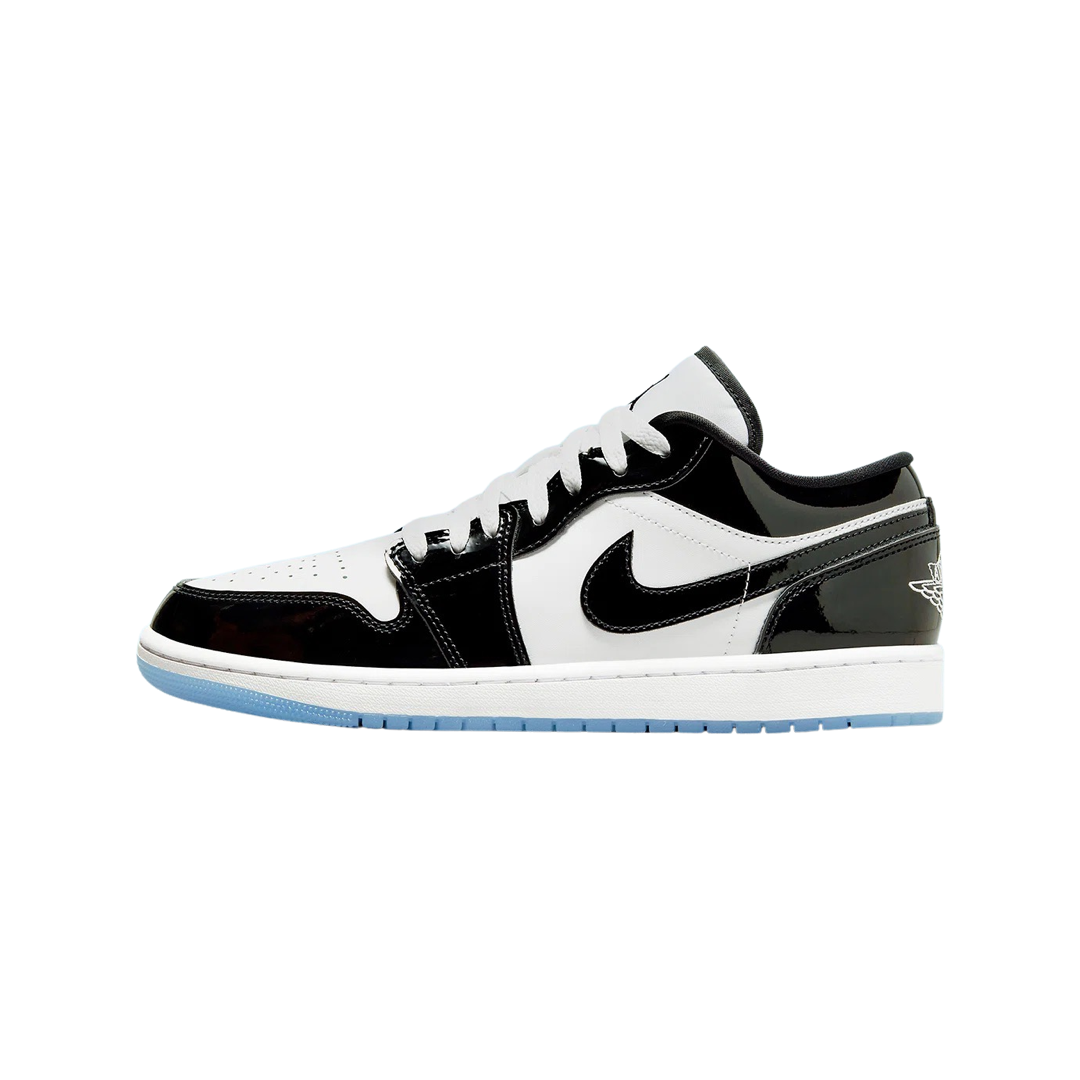 Air Jordan 1 Low SE Concord Patent Black White SoleMate Sneakers