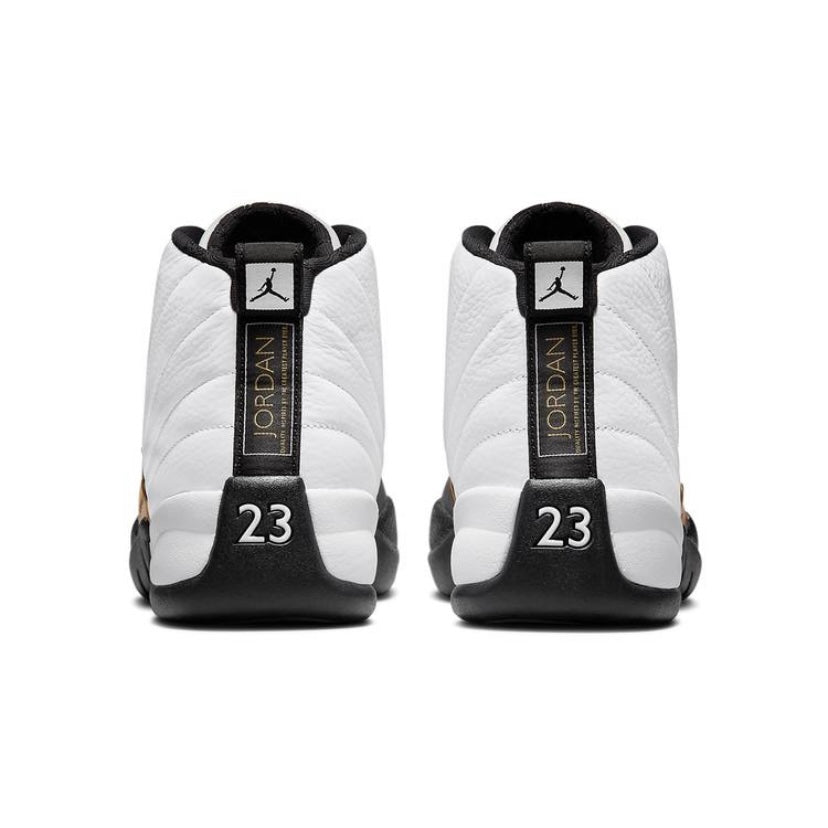 Jordan 12 black gold white best sale