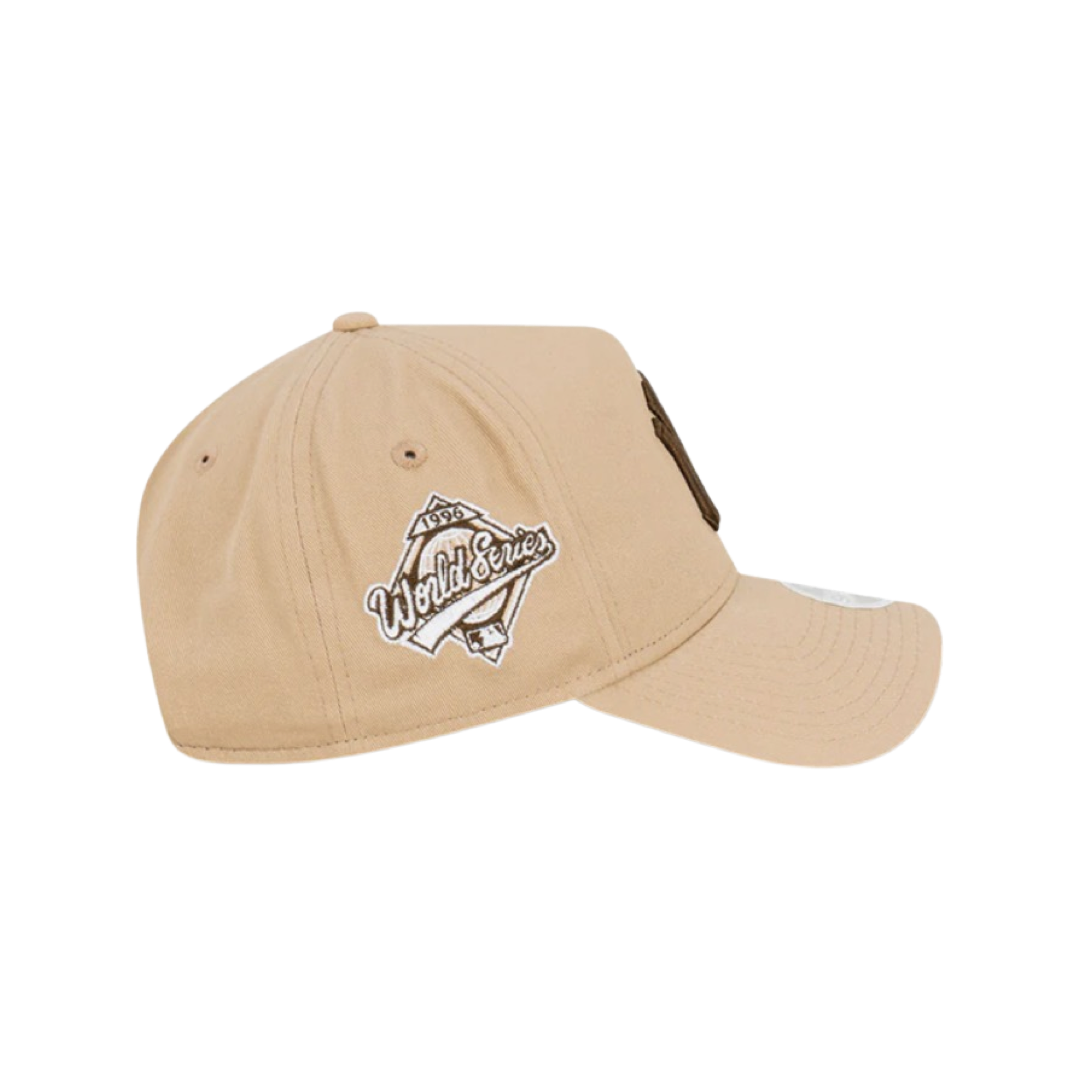 Women's New Era 940 Pre-Curved A-Frame New York Yankees Toffee Camel Wheat Clothstrap Cap