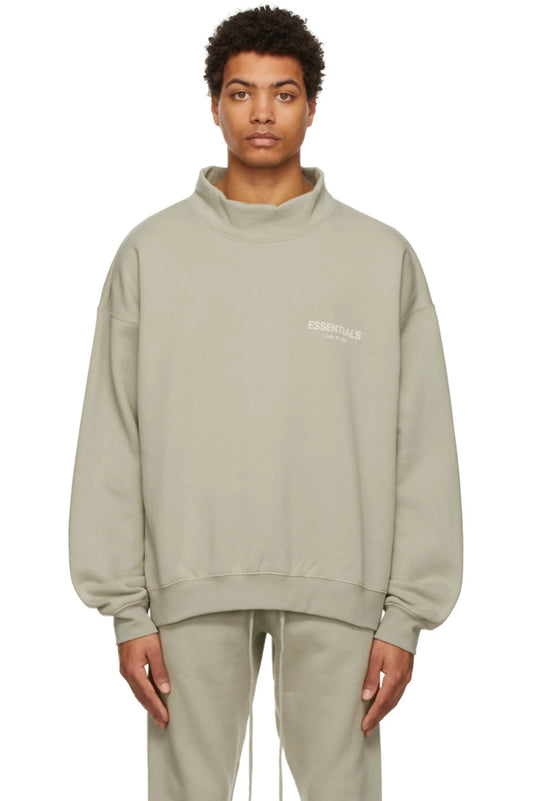 Fear of God Essentials Mock Neck Sweater Olive Green