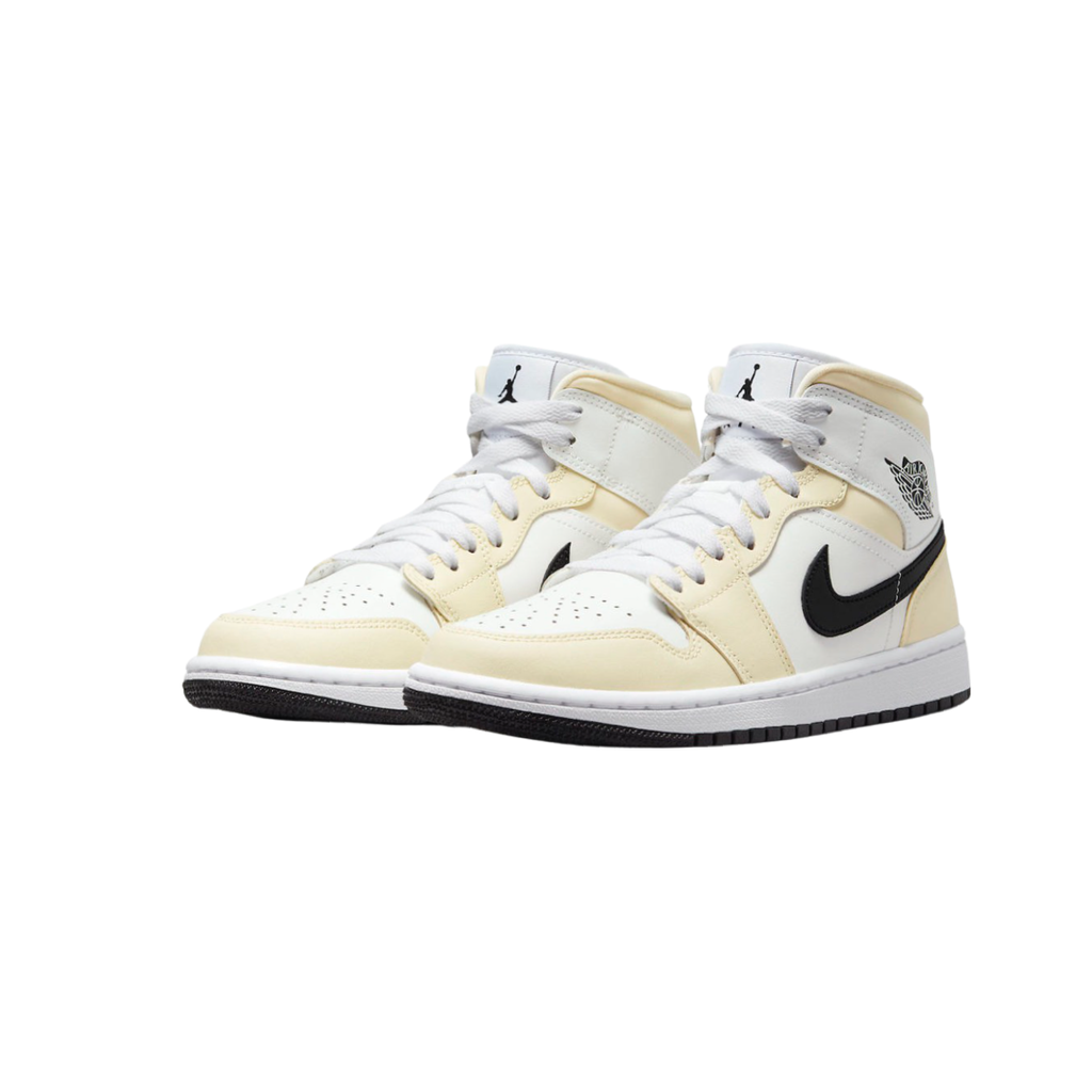 Womens Air Jordan 1 Mid Coconut Milk White Black