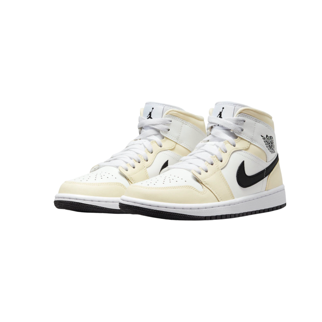 Womens Air Jordan 1 Mid Coconut Milk White Black