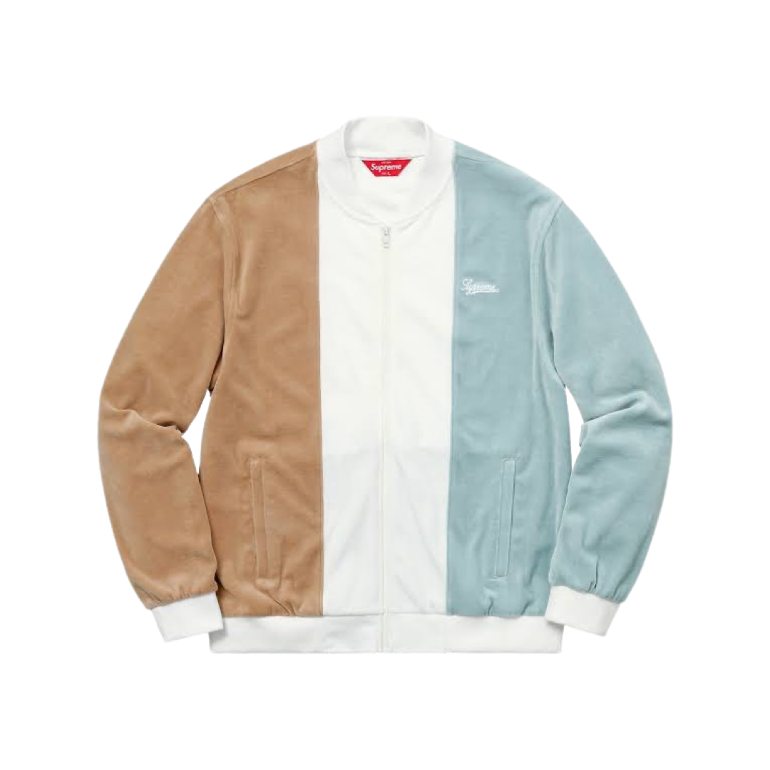 Supreme Velour Zip Up Jacket Tan