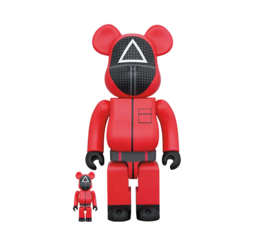 Squid Game x Bearbrick Triangle Cryptic Masked Guards 100% & 400% Boxset