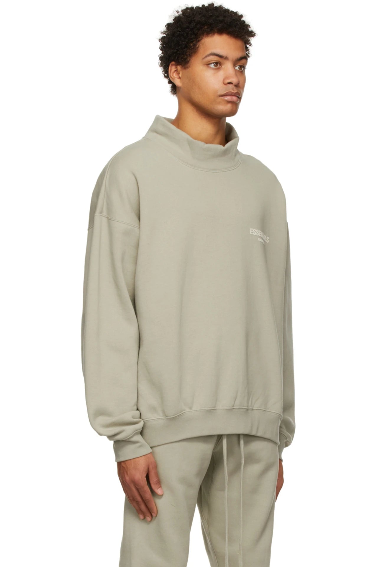 Fear of God Essentials Mock Neck Sweater Olive Green