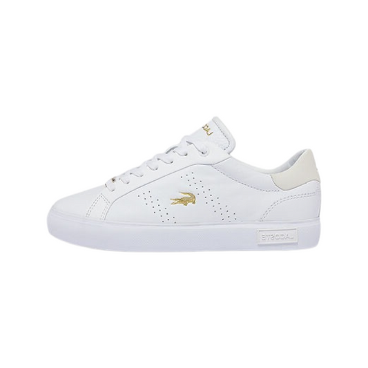 Women's Lacoste Powercourt 1122 Lux White Metallic Gold